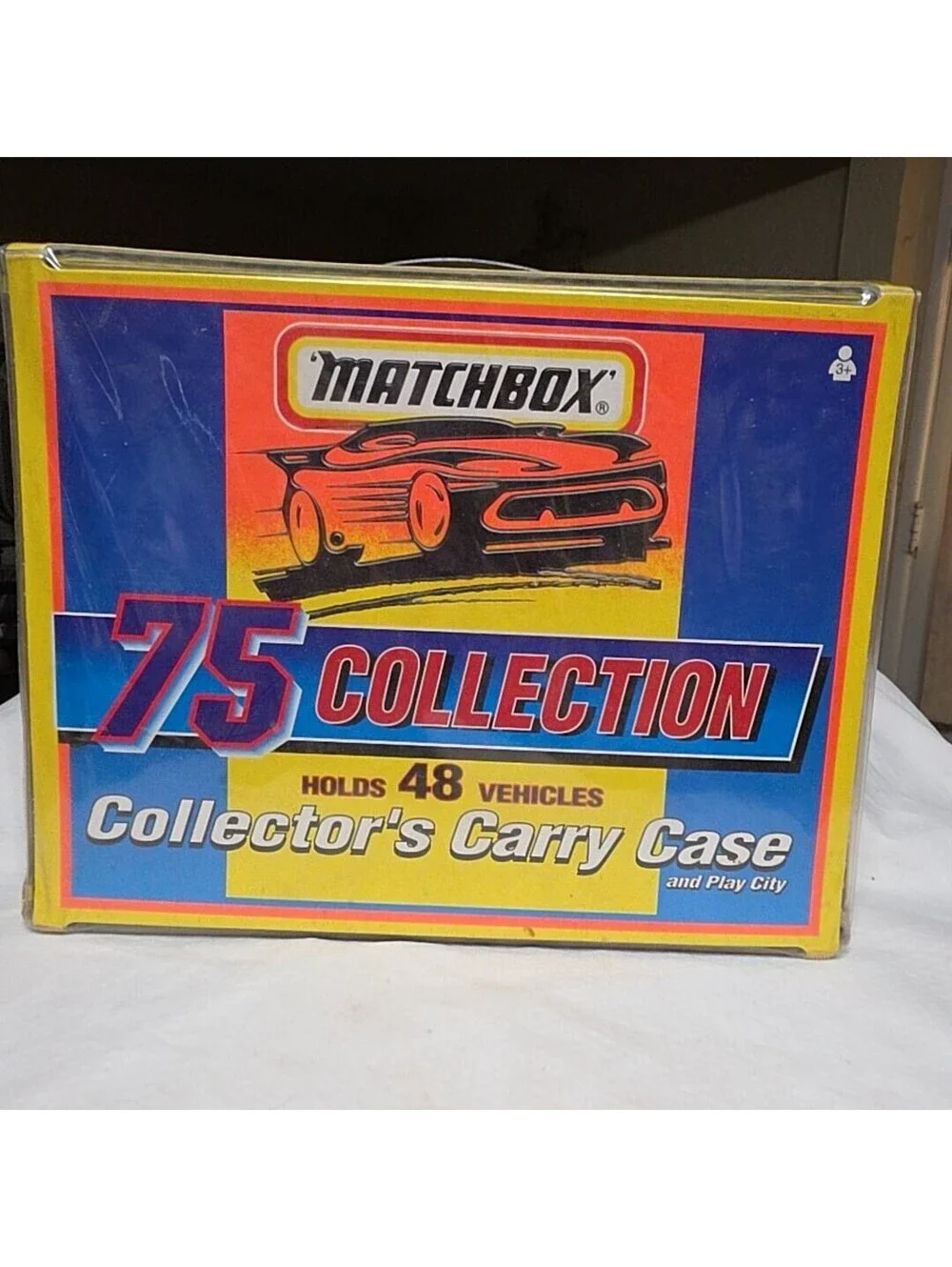 Matchbox 75 Collection 1996 Carry Case Holds 48 Vehicles Yellow - Used